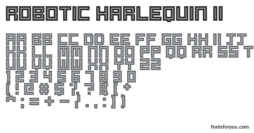 Czcionka Robotic Harlequin II – alfabet, cyfry, specjalne znaki
