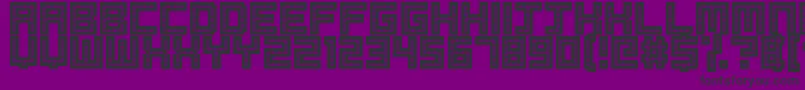 Robotic Harlequin II-Schriftart – Schwarze Schriften auf violettem Hintergrund