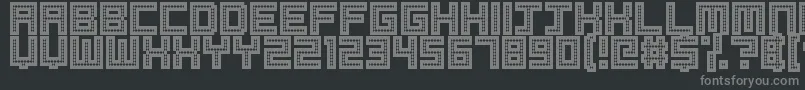 Robotic Harlequin II-fontti – harmaat kirjasimet mustalla taustalla