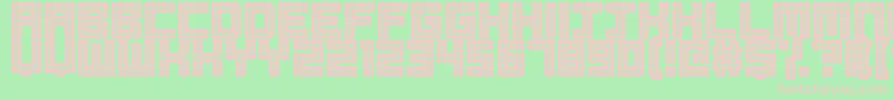 Robotic Harlequin II-fontti – vaaleanpunaiset fontit vihreällä taustalla