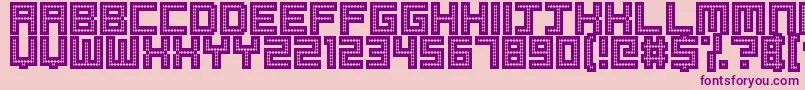 Robotic Harlequin II Font – Purple Fonts on Pink Background