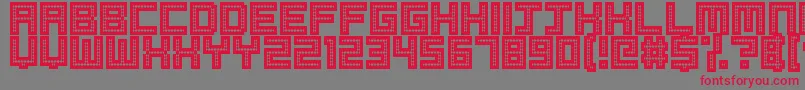 Robotic Harlequin II Font – Red Fonts on Gray Background