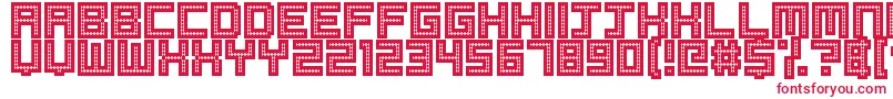 フォントRobotic Harlequin II – 白い背景に赤い文字
