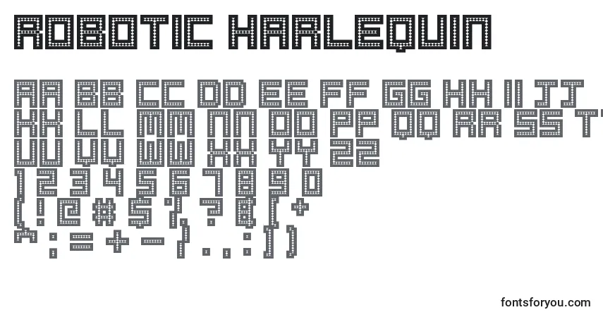 A fonte Robotic Harlequin – alfabeto, números, caracteres especiais