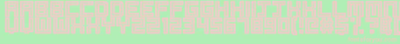 Robotic Harlequin Font – Pink Fonts on Green Background