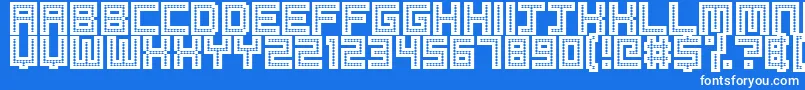 Robotic Harlequin Font – White Fonts on Blue Background