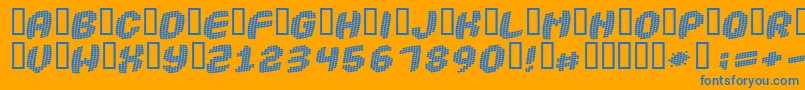 ROBOTICA Font – Blue Fonts on Orange Background