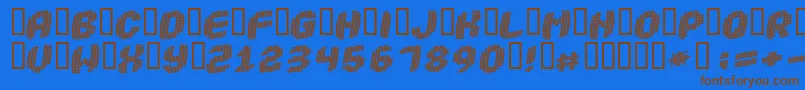 ROBOTICA Font – Brown Fonts on Blue Background