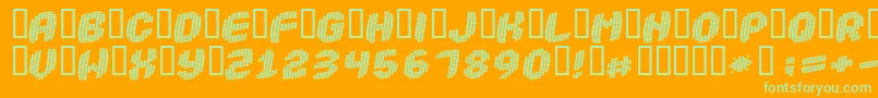 ROBOTICA Font – Green Fonts on Orange Background