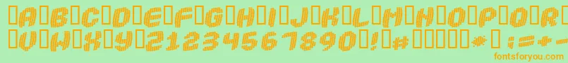 ROBOTICA Font – Orange Fonts on Green Background