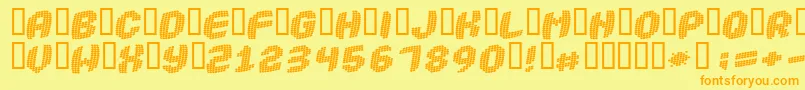 ROBOTICA Font – Orange Fonts on Yellow Background