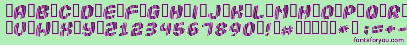 ROBOTICA Font – Purple Fonts on Green Background