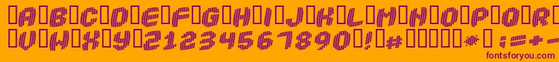 ROBOTICA Font – Purple Fonts on Orange Background
