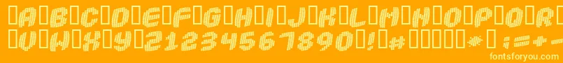 ROBOTICA Font – Yellow Fonts on Orange Background