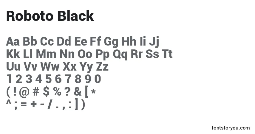 Roboto Black-fontti – aakkoset, numerot, erikoismerkit