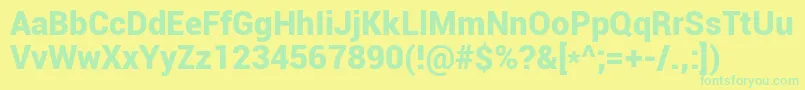 Roboto Black Font – Green Fonts on Yellow Background