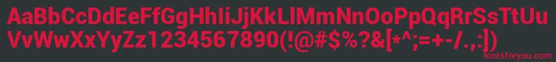 Roboto Black Font – Red Fonts on Black Background
