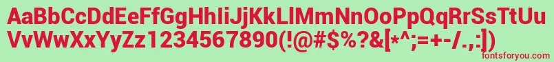 Roboto Black Font – Red Fonts on Green Background