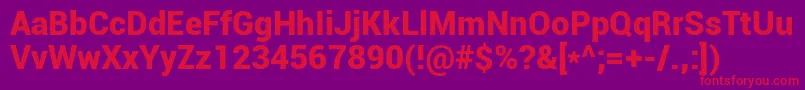 Roboto Black Font – Red Fonts on Purple Background