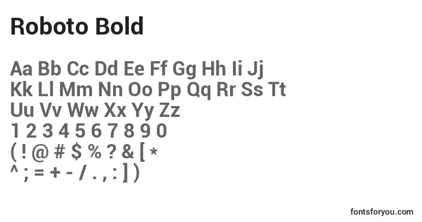 Fuente Roboto Bold - alfabeto, números, caracteres especiales