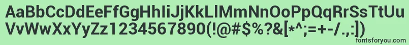 Roboto Bold Font – Black Fonts on Green Background