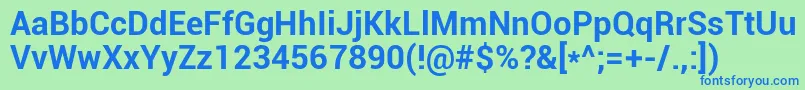 Roboto Bold Font – Blue Fonts on Green Background