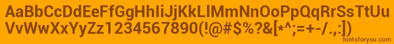 Roboto Bold Font – Brown Fonts on Orange Background