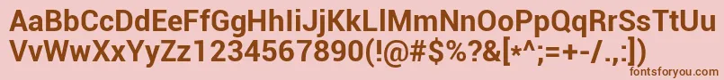 Roboto Bold Font – Brown Fonts on Pink Background