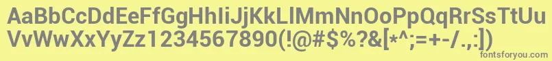 Roboto Bold Font – Gray Fonts on Yellow Background