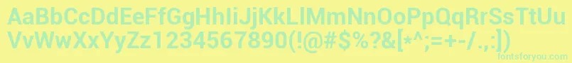 More about Roboto Bold Font Roboto Bold Font – Green Fonts on Yellow Background