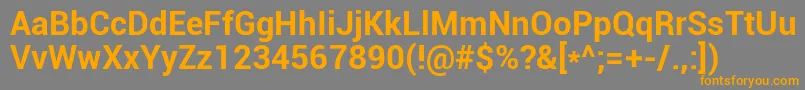 Roboto Bold Font – Orange Fonts on Gray Background