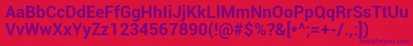 Roboto Bold Font – Purple Fonts on Red Background