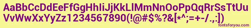 Roboto Bold Font – Purple Fonts on Yellow Background