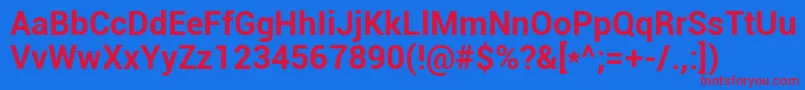 Roboto Bold Font – Red Fonts on Blue Background
