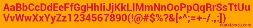 Roboto Bold Font – Red Fonts on Orange Background
