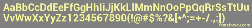 Roboto Bold Font – Yellow Fonts on Gray Background