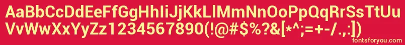 Roboto Bold Font – Yellow Fonts on Red Background