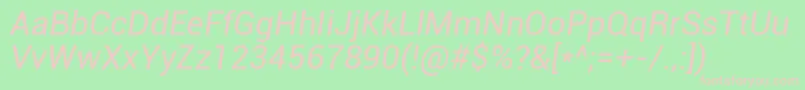 Roboto Italic Font – Pink Fonts on Green Background