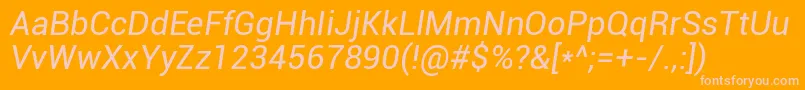 Police Roboto Italic – polices roses sur fond orange