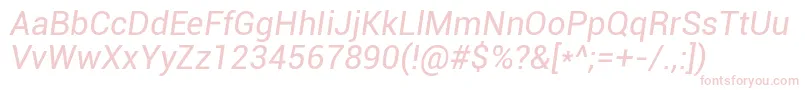 Roboto Italic Font – Pink Fonts on White Background