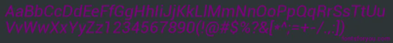 Roboto Italic Font – Purple Fonts on Black Background