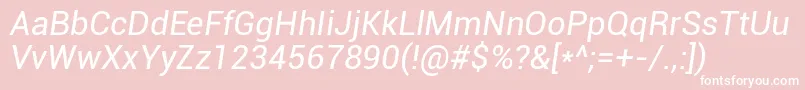 fuente Roboto Italic – Fuentes Blancas Sobre Fondo Rosa