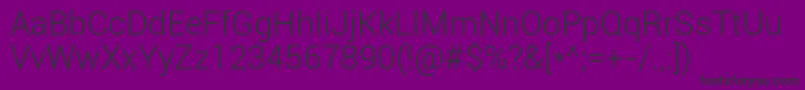 Roboto Light-Schriftart – Schwarze Schriften auf violettem Hintergrund