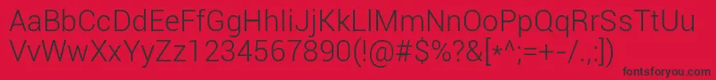 Roboto Light Font – Black Fonts on Red Background