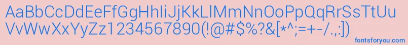 Police Roboto Light – polices bleues sur fond rose