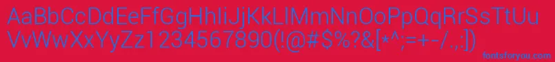 Roboto Light Font – Blue Fonts on Red Background