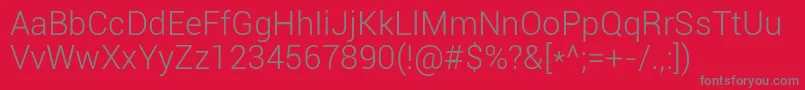 Roboto Light Font – Gray Fonts on Red Background