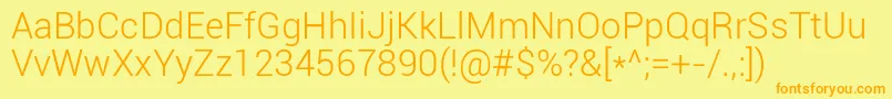 En savoir plus sur la police Roboto Light Police Roboto Light – polices orange sur fond jaune