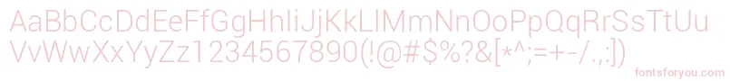 Roboto Light Font – Pink Fonts on White Background