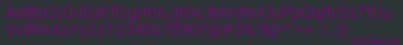 Więcej informacji o czcionce Roboto Light Czcionka Roboto Light – fioletowe czcionki na czarnym tle